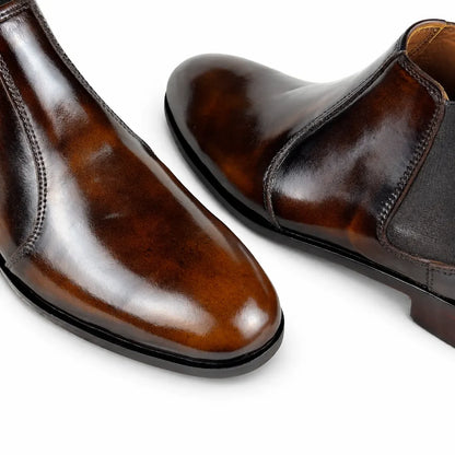 BROWN BUFF LEATHER CHELSEA