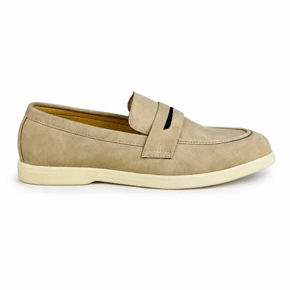 CREAM NUBUCK SUEDE MEDICATED LOAFER