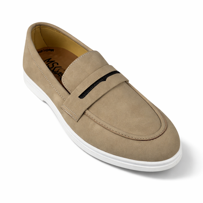 CREAM NUBUCK SUEDE MEDICATED LOAFER