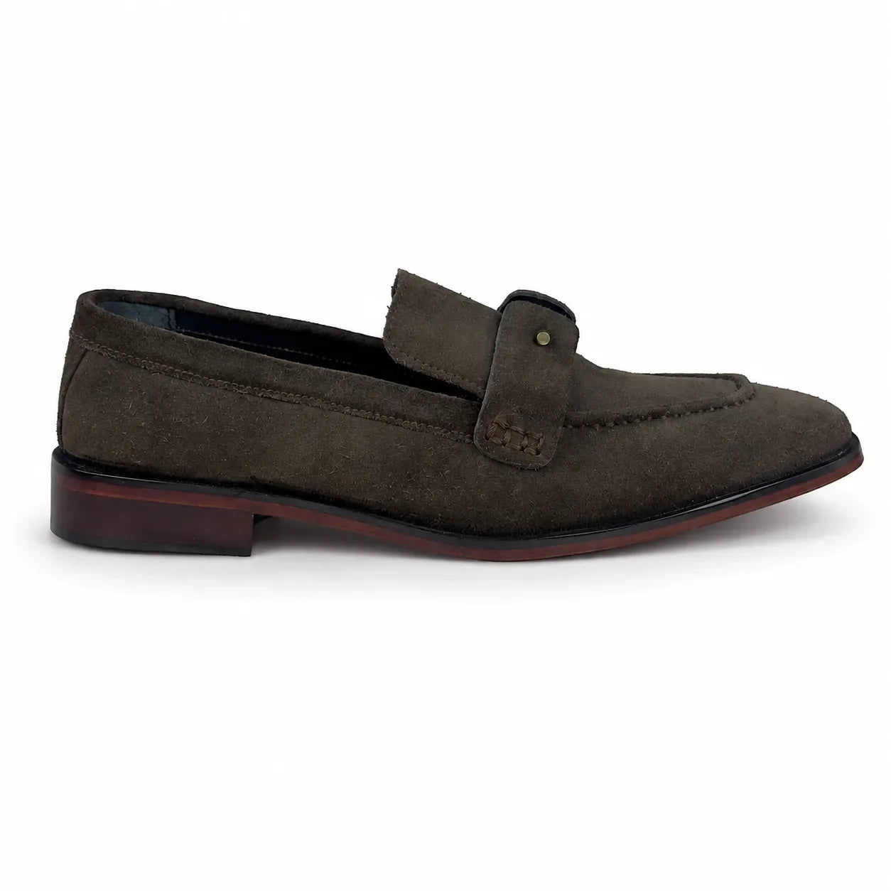 ITALIAN TOE SUEDE LEATHER LOAFER - COFFEE BROWN