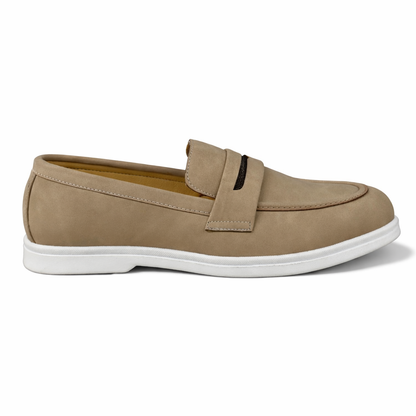 CREAM NUBUCK SUEDE MEDICATED LOAFER