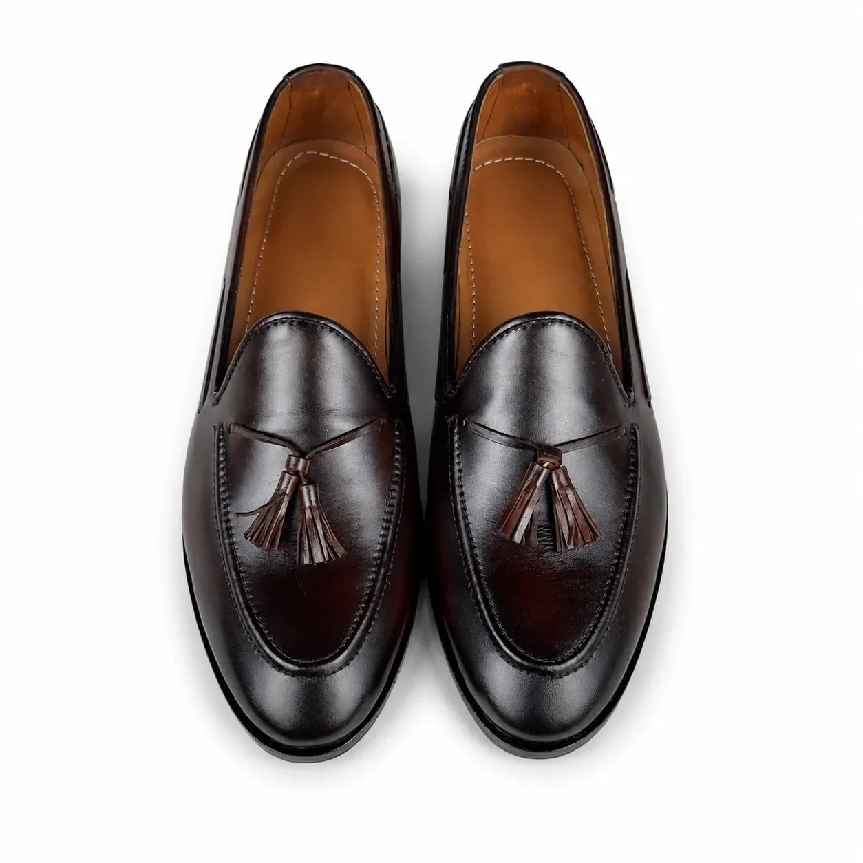 ITALIAN TESSEL LEATHER LOAFER - BROWN