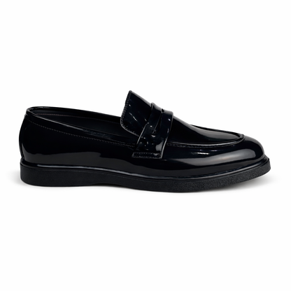 BLACK PATENT MEDICATED LOAFER