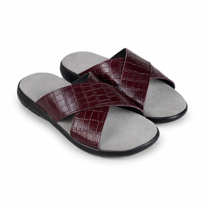 BURGUNDY SLIPPER X - SUEDE INSOLE