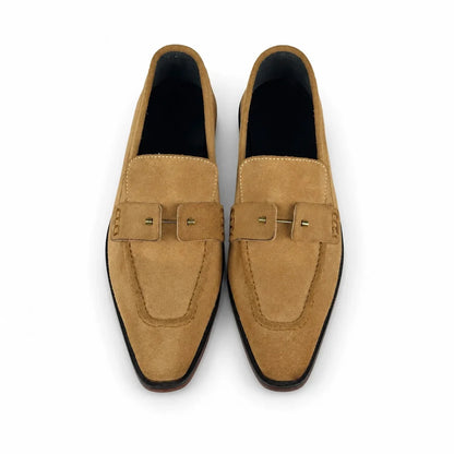 ITALIAN TOE SUEDE LEATHER LOAFER - WARM BEIGE