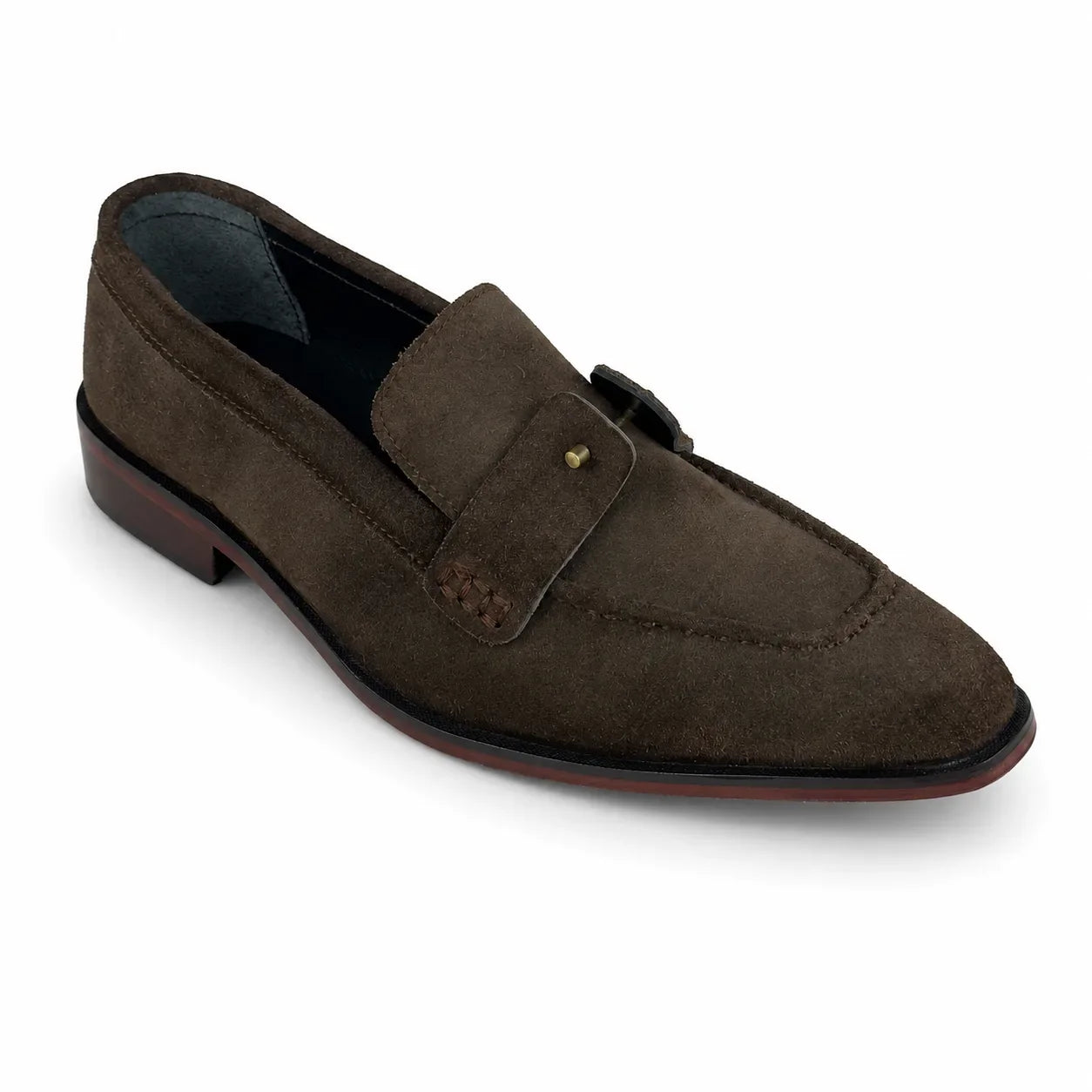 ITALIAN TOE SUEDE LEATHER LOAFER - COFFEE BROWN