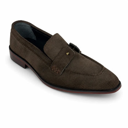 ITALIAN TOE SUEDE LEATHER LOAFER - COFFEE BROWN