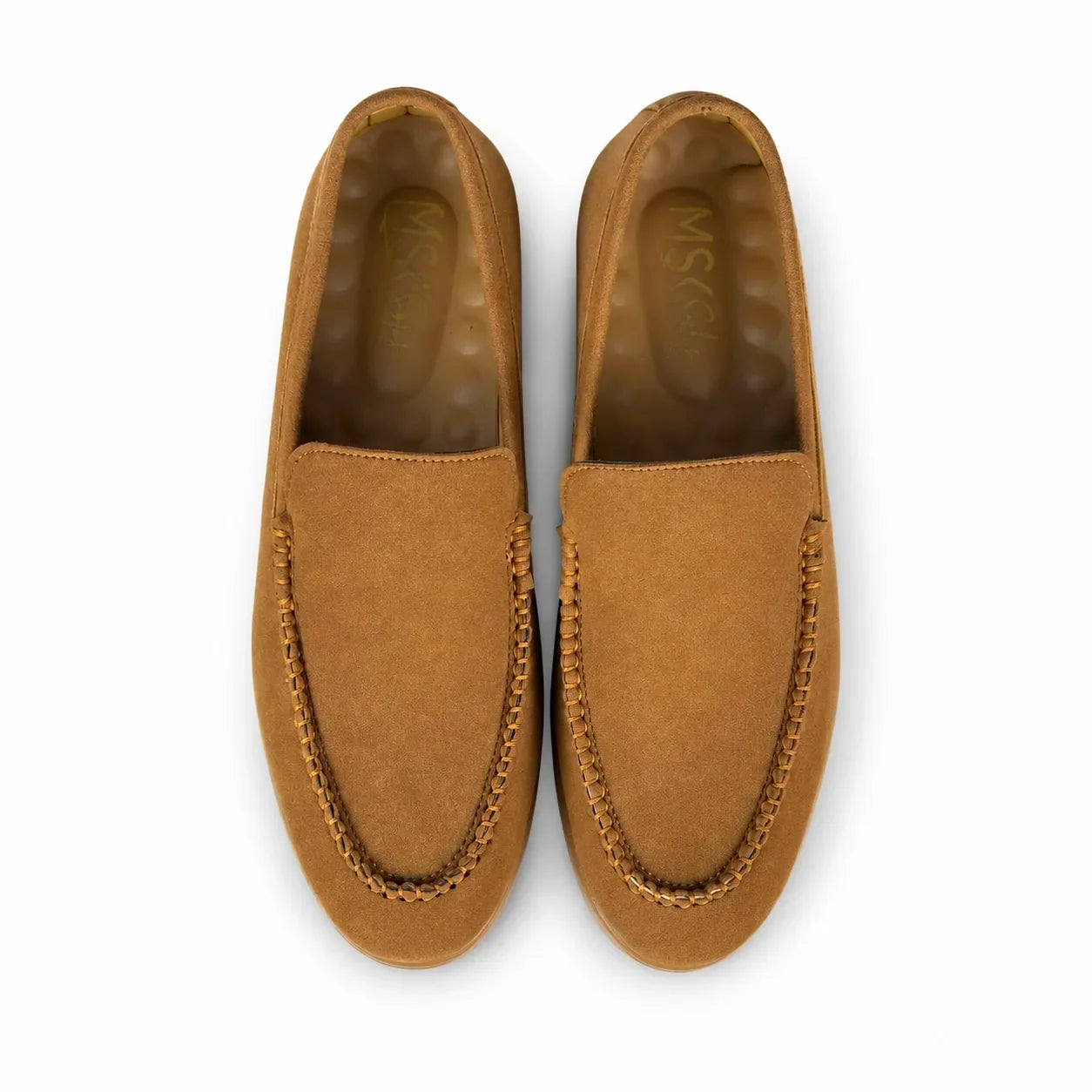 CAMEL BROWN SUEDE MEDICATED LOAFER