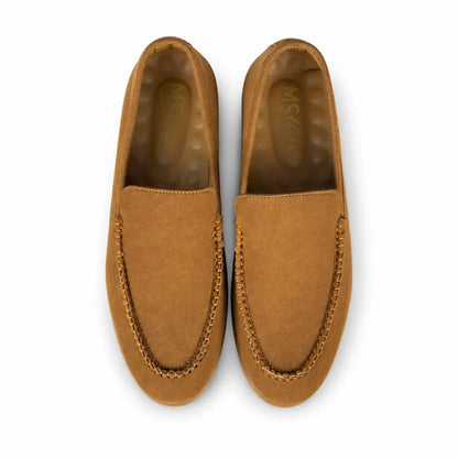 CAMEL BROWN SUEDE MEDICATED LOAFER